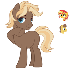 Size: 1024x938 | Tagged: safe, artist:sapphiretwinkle, caramel, sunset shimmer, oc, earth pony, pony, g4, male, offspring, parent:caramel, parent:sunset shimmer, simple background, stallion, transparent background