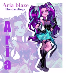 Size: 1832x2048 | Tagged: safe, artist:libbly_libby, aria blaze, human, equestria girls, g4, clothes, female, skirt, solo, zoom layer