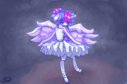 Size: 3600x2400 | Tagged: safe, artist:mannybcadavera, twilight sparkle, alicorn, pony, g4, alternate hairstyle, ballerina, bipedal, clothes, eyes closed, female, high res, mare, solo, spread wings, tutu, twilarina, twilight sparkle (alicorn), wings