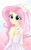 Size: 638x1036 | Tagged: safe, artist:fluttershy_art.nurul, fluttershy, human, equestria girls, g4, bare shoulders, beautiful, beautiful eyes, blushing, clothes, cute, dream, dress, eyeshadow, fanart, flower, flower in hair, gradient background, green eyes, looking at you, makeup, marriage, marry, pink hair, shy, shyabetes, sleeveless, smiling, smiling at you, solo, strapless, veil, wedding, wedding dress, wedding veil