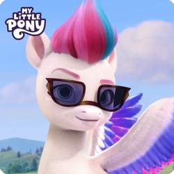 Size: 1000x1000 | Tagged: safe, zipp storm, pegasus, pony, g5, my little pony: make your mark, official, 3d, avatar, logo, looking at you, sunglasses, weixin