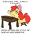 Size: 1800x2000 | Tagged: safe, artist:i-am-cholera, apple bloom, earth pony, pony, g4, chair, desk, existential crisis, female, filly, foal, meme, raised hoof, school desk, simple background, sitting, solo, text, white background