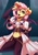 Size: 3800x5500 | Tagged: safe, artist:shadowreindeer, fluttershy, bat pony, anthro, g4, bat ponified, clothes, costume, crossover, flutterbat, fruit, gushing over magical girls, herbivore, hiiragi utena, race swap, solo