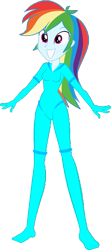 Size: 697x1563 | Tagged: safe, artist:invisibleink, artist:tylerajohnson352, rainbow dash, human, equestria girls, g4, cyan, cyberspace, digitized, digitized body, glowing body, simple background, solo, teal, transparent background