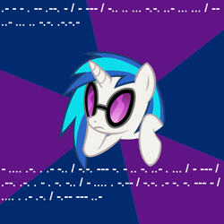 Size: 600x600 | Tagged: safe, dj pon-3, vinyl scratch, unicorn, g4, advice meme, exploitable meme, glasses, horn, meme, morse code