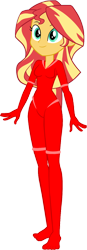 Size: 524x1500 | Tagged: safe, artist:invisibleink, artist:tylerajohnson352, sunset shimmer, human, equestria girls, g4, cyberspace, digitized, digitized body, glowing body, red, simple background, solo, transparent background