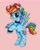 Size: 1504x1880 | Tagged: safe, artist:dariarchangel, rainbow dash, pegasus, pony, g4, 3d cutie mark, alternate design, alternate hairstyle, band-aid, band-aid on nose, bandage, bandaged wing, bipedal, bracelet, choker, chokerdash, ear piercing, female, friendship bracelet, goggles, goggles on head, jewelry, mare, messy mane, multicolored hair, piercing, rainbow hair, redesign, scuff mark, simple background, smiling, solo, spread wings, wings