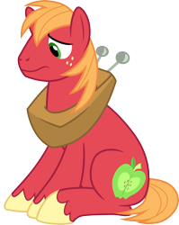 Size: 3000x3765 | Tagged: safe, artist:cloudy glow, big macintosh, earth pony, pony, g4, the break up breakdown, .ai available, high res, looking down, male, sad, simple background, sitting, solo, stallion, transparent background, unshorn fetlocks, vector