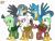 Size: 6144x4608 | Tagged: safe, artist:gregory-the-griffon, gabby, gallus, gilda, greta, oc, oc:gregory griffin, griffon, g4, eyelashes, female, griffon oc, male, no eyelashes, simple background, transparent background