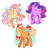 Size: 1988x2048 | Tagged: safe, artist:cocopudu, applejack, fluttershy, twilight sparkle, butterfly, earth pony, pegasus, pony, unicorn, g2, g4, apple, applejack's hat, bangs, bow, coat markings, cowboy hat, facial markings, female, flying, food, g4 to g2, generation leap, hair bow, hat, head down, horn, looking at something, looking at you, mare, open mouth, open smile, passepartout, ponytail, prehensile tail, profile, raised hoof, simple background, smiling, smiling at you, spread wings, standing, star (coat marking), starry eyes, style emulation, tail, tail bow, tail hold, tied hair, trio, turned head, unicorn twilight, unshorn fetlocks, white background, wing fluff, wingding eyes, wings