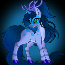 Size: 1024x1024 | Tagged: safe, ai assisted, ai content, artist:ella_starshade, oc, oc:snowy flakes, deer, antlers, horn, solo
