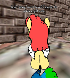 Size: 3023x3351 | Tagged: safe, artist:professorventurer, oc, oc:power star, butt, dimples of venus, every copy of super mario 64 is personalized, not vent art, plot, rear view, rule 85, sad, super mario 64, wet-dry world