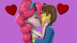 Size: 1280x720 | Tagged: safe, artist:antoine17, pinkie pie, oc, oc:antoine, equestria girls, g4, 3d, canon x oc, duo, duo male and female, eyes closed, female, floating heart, heart, kiss on the lips, kissing, male, shipping, source filmmaker, straight