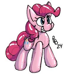 Size: 476x503 | Tagged: safe, artist:ponballoon, pinkie pie, inflatable pony, g4, inflatable, inflatable toy, pool toy, shiny, simple background, smiling, solo, squeak, standing, transparent background