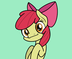 Size: 2048x1674 | Tagged: safe, artist:ewoudcponies, apple bloom, earth pony, pony, g4, bust, female, filly, foal, green background, portrait, simple background, solo