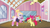 Size: 1280x720 | Tagged: safe, screencap, apple bloom, ballet jubilee, berry star, hoofer steps, shuffle step, strawberry swing, earth pony, pony, g4, on your marks, ballet, clothes, colt, dancing, eyeshadow, female, filly, foal, hoof warmers, lidded eyes, looking down, makeup, male, mare, open mouth, open smile, raised hoof, reassurance, sad, smiling, tutu