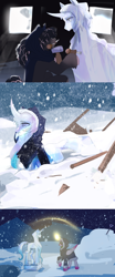 Size: 1772x4257 | Tagged: safe, artist:aztrial, princess flurry heart, oc, alicorn, pony, unicorn, craft, horn, sculpture, snow, solo, statue, story included