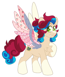 Size: 4664x5540 | Tagged: safe, artist:crazysketch101, oc, oc only, oc:chintzugi, pegasus, pony, amputee, artificial wings, augmented, chest fluff, commission, freckles, prosthetic limb, prosthetic wing, prosthetics, simple background, solo, transparent background, wings