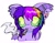 Size: 1199x943 | Tagged: safe, artist:larvaecandy, oc, oc only, oc:lullaby, bat pony, pony, 4/20, :3, bat pony oc, bat wings, beanbrows, big ears, big eyes, blunt, blushing, bust, choker, colored eyebrows, colored pinnae, colored sclera, commission, cute, cute little fangs, drug use, drugs, dyed hair, dyed mane, ear fluff, ear piercing, ear tufts, eye clipping through hair, eyebrows, eyebrows visible through hair, fangs, female, gauges, green eyes, green sclera, industrial piercing, looking at you, mare, marijuana, mouth hold, multicolored hair, multicolored mane, piercing, purple coat, purple mane, raccoon tail, rainbow hair, scene hair, signature, simple background, smiling, smiling at you, smoke, smoke cloud, smoking, solo, white background, wings, ych result