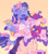 Size: 1450x1654 | Tagged: safe, artist:lichenbug, princess cadance, twilight sparkle, alicorn, anthro, g4, ahoge, alternate color palette, alternate design, alternate hair color, alternate hairstyle, alternate tail color, arm fluff, blaze (coat marking), blush scribble, blushing, button-up shirt, cheek fluff, chest fluff, clothes, coat markings, colored eartips, colored eyebrows, colored mouth, colored muzzle, colored tongue, colored wings, colored wingtips, cute, daaaaaaaaaaaw, dress, dress shirt, duo, duo female, ear fluff, ear piercing, earring, eyebrows, eyebrows visible through hair, eyelashes, eyes closed, eyeshadow, facial markings, fangs, female, freckles, gown, gradient background, gradient ears, heart eyebrows, holding a pony, holding someone, horn, horn cap, hug, jewelry, leg fluff, leonine tail, makeup, mare, open mouth, open smile, pants, piercing, pink coat, profile, purple coat, purple tongue, purple wingtips, raised arm, redesign, shiny mane, shiny tail, shirt, shoulder fluff, small horn, small wings, smiling, socks (coat markings), spread wings, tail, tail fluff, twilight sparkle (alicorn), two toned mane, two toned tail, two toned wings, wall of tags, wing fluff, wing freckles, wings