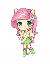Size: 1606x2048 | Tagged: safe, artist:mlp_1121, fluttershy, human, g4, eared humanization, female, hairclip, humanized, simple background, solo, white background, winged humanization, wings