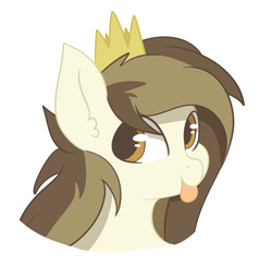 Size: 2514x2454 | Tagged: safe, artist:tkshoelace, oc, oc:prince whateverer, earth pony, pony, crown, jewelry, princewhateverer, regalia, simple background, solo, tongue out, white background