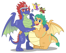 Size: 5000x4037 | Tagged: safe, artist:aleximusprime, oc, oc:beam, oc:beam the dragon, oc:bumble, oc:bumble the dragon, oc:king rubble, oc:pebble, oc:pebble the dragon, oc:rubble, oc:rubble the dragon, oc:smite, oc:smite the dragon, dragon, fanfic:my little sister is a dragon, flurry heart's story, airborne, baby, baby dragon, chubby, crown, dragon oc, dragoness, fat, father and child, father and daughter, father and son, female, husband and wife, jewelry, king, male, mother and child, mother and daughter, mother and son, non-pony oc, nordo dracos, northern drake, plump, regalia, scales, simple background, spike's aunt, spike's family, spike's father, spike's grandfather, spike's grandmother, spike's uncle, transparent background
