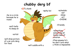 Size: 6233x4167 | Tagged: safe, artist:aleximusprime, oc, oc only, oc:alex the chubby pony, dragon, absolute unit, chonk, chubby, dragon oc, dragonsona, fat, male, meme, non-pony oc, northern drake, oh lawd he comin, one eye closed, plump, simple background, solo, white background, wink