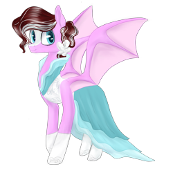 Size: 4000x4000 | Tagged: safe, artist:strawberry-heartrose, oc, oc only, bat pony, pony, absurd resolution, clothes, dress, female, gala dress, mare, simple background, solo, transparent background