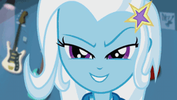 Size: 1280x720 | Tagged: safe, artist:paco777yuyu, trixie, human, equestria girls, g4, animated, female, gif, hypnosis, looking at you, smiling