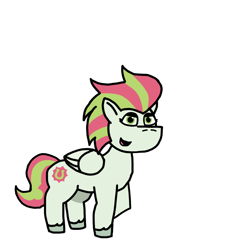 Size: 1280x1280 | Tagged: safe, artist:josephthedumbimpostor, idw, kiki kaboom, pegasus, pony, g5, kenbucky roller derby #2, my little pony: kenbucky roller derby, simple background, solo, white background