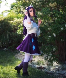 Size: 1080x1281 | Tagged: safe, rarity, human, clothes, cosplay, costume, cutie mark on clothes, irl, irl human, photo, solo