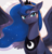 Size: 2412x2500 | Tagged: safe, artist:sierraex, princess luna, alicorn, pony, g4, bust, female, high res, looking at you, mare, smiling, solo, spread wings, wings