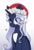 Size: 706x1024 | Tagged: safe, artist:lerk, oc, oc only, pony, unicorn, blushing, christmas, coat markings, commission, eye clipping through hair, eyebrows, eyebrows visible through hair, facial markings, female, gradient background, hat, holiday, horn, mare, santa hat, solo, white background, ych result