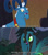 Size: 1280x1440 | Tagged: safe, edit, edited screencap, editor:jaredking779, screencap, grogar, queen chrysalis, changeling, changeling queen, sheep, frenemies (episode), g4, season 9, caption, confrontation, duo, female, male, ram, text
