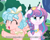Size: 1280x1013 | Tagged: safe, artist:gachaxiangjiao, cozy glow, princess flurry heart, alicorn, pegasus, pony, g4, annoyed, bowtie, cheerful, chinese, crown, eyes closed, fake screencap, female, jewelry, mare, older, older cozy glow, older flurry heart, raised hoof, regalia, show accurate, text
