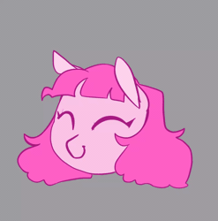 Size: 1080x1094 | Tagged: safe, artist:melodymelanchol, pinkie pie, earth pony, pony, g4, animated, bust, female, gif, gray background, mare, simple background, solo