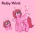 Size: 1547x1487 | Tagged: safe, artist:melodymelanchol, oc, oc:ruby wink, pegasus, pony, colored wings, female, love live!, love live! sunshine!!, mare, pink background, ponified, ruby kurosawa, simple background, solo, sweat, unshorn fetlocks, wings