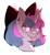 Size: 1089x1177 | Tagged: safe, artist:cold-blooded-twilight, twilight sparkle, oc, oc:lilith, cold blooded twilight, bow, eyeshadow, fangs, freckles, glowing, glowing eyes, makeup, piercing, simple background, tongue out, transparent background