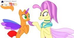 Size: 2329x1201 | Tagged: safe, artist:katnekobase, ocean flow, oc, pony, seapony (g4), g4, surf and/or turf, base, clothes, dorsal fin, female, fin, horn, jewelry, mare, necklace, peytral, purple eyes, purple mane, see-through, simple background, transparent background, vector