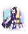 Size: 2601x3128 | Tagged: safe, artist:lytlethelemur, princess celestia, alicorn, pony, g4, chair, choker, hat, looking at you, punklestia, solo, spiked choker
