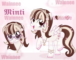 Size: 1280x1013 | Tagged: safe, artist:wainnee, oc, oc only, oc:minti, pegasus, pony, commission, solo, unshorn fetlocks, watermark, your character here
