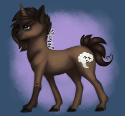 Size: 1300x1200 | Tagged: safe, artist:reamina, oc, oc:nightlight spice, pony, unicorn, horn, male, solo, stallion