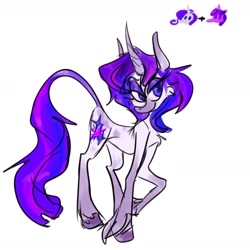Size: 1402x1403 | Tagged: safe, artist:chortzykit, pony, unicorn, g4, fusion:rarity, fusion:twilight sparkle, horn, simple background, skinny, solo, thin, white background