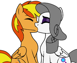 Size: 809x664 | Tagged: safe, artist:noi kincade, oc, oc only, oc:firey ratchet, oc:oliver spade, pegasus, g4, female, kissing, male, shipping, simple background, straight, transparent background