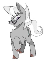 Size: 705x992 | Tagged: safe, artist:shimie96571, silver spoon, earth pony, pony, g4, chest fluff, female, filly, foal, raised hoof, simple background, solo, white background