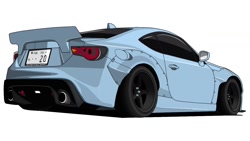 Size: 1280x720 | Tagged: safe, artist:tantan_harusame, 20% cooler, barely pony related, car, no pony, pixiv, rocket bunny, simple background, toyota, toyota gt86, white background