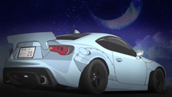 Size: 1280x720 | Tagged: safe, artist:tantan_harusame, 20% cooler, barely pony related, car, night, no pony, pixiv, rocket bunny, toyota, toyota gt86, wallpaper