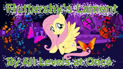 Size: 1280x720 | Tagged: safe, artist:all levels at once, artist:user15432, fluttershy, butterfly, insect, pegasus, pony, all levels at once, animated, fluttershy's lament, link in description, looking at you, music, night, ponyville, smiling, smiling at you, sparkles, webm, youtube link