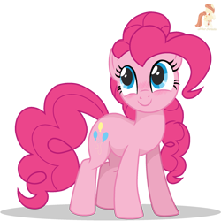 Size: 2195x2195 | Tagged: safe, artist:r4hucksake, pinkie pie, pony, blushing, simple background, solo, transparent background